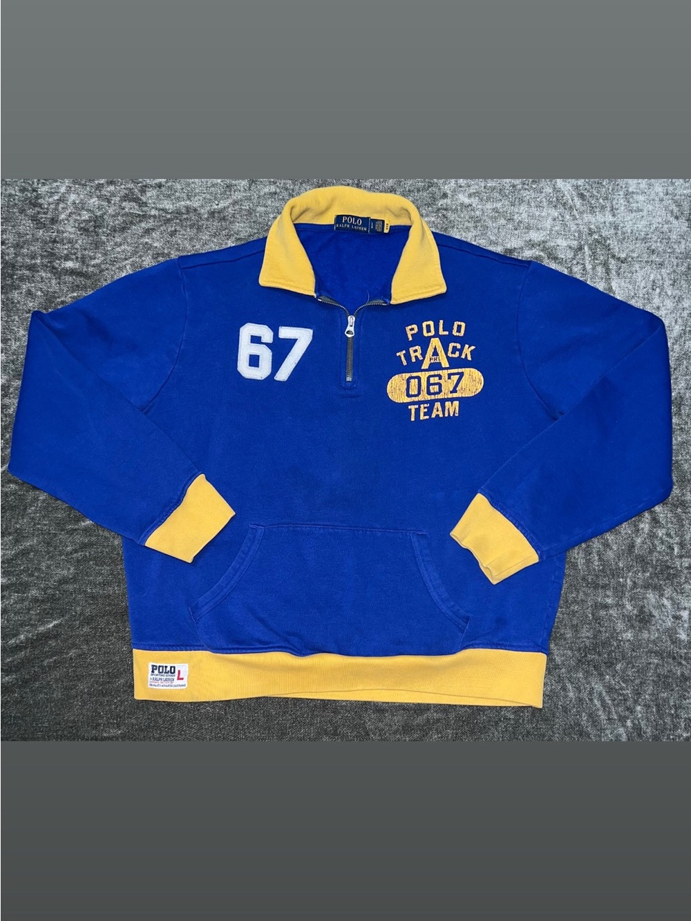 Ralph Lauren Blue & Yellow Half-Zip Track Sweatshirt